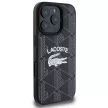 Lacoste LCHMP16LPIGK iPhone 16 Pro 6.3" tok, fekete Monogram Vintage Logo MagSafe