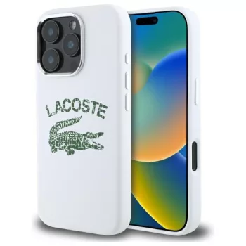   Lacoste LCHMP16LUCRH iPhone 16 Pro 6.3", tok, farine hardcase Silicone Cracked Logo MagSafe