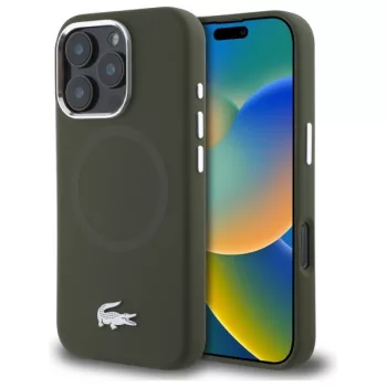   Lacoste LCHMP16XSMAB iPhone 16 Pro Max, 6.9" tok, zöld hardcase Silicone Croco Logo MagSafe