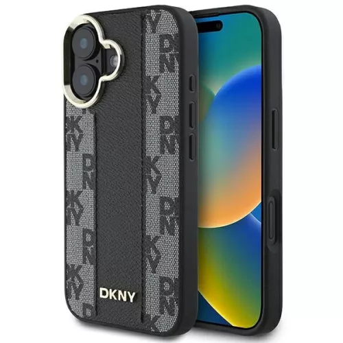 DKNY DKHMP16MPCPVSLK iPhone 16 Plus 6.7" tok, fekete Checketok, piros Pattern Magsafe