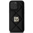 DKNY DKHCP16LPQDSLK iPhone 16 Pro 6.3" tok, fekete Quilted Stack Logo