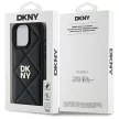 DKNY DKHCP16LPQDSLK iPhone 16 Pro 6.3" tok, fekete Quilted Stack Logo