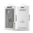 DKNY iPhone 16 PU Leather Quilted Stack Logo (DKHCP16SPQDSLG) hátlap tok, szürke