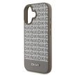 DKNY iPhone 16 PU Leather Repeat Pattern Bottom Stripe (DKHMP16SPSOSPW) MagSafe kompatibilis hátlap, tok, barna