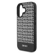 DKNY iPhone 16 Plus PU Leather Repeat Pattern Bottom Stripe (DKHMP16MPSOSPK) MagSafe kompatibilis hátlap, tok, fekete
