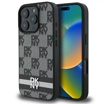   DKNY DKHCP16LPCPTSSK iPhone 16 Pro 6.3", tok, fekete Checketok, piros Pattern & Printed Stripes