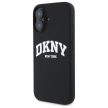DKNY DKHMP16SSNYACH iPhone 16 6.1", tok, fekete Silicone tok, fehér Printed Logo MagSafe
