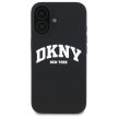 DKNY DKHMP16SSNYACH iPhone 16 6.1", tok, fekete Silicone tok, fehér Printed Logo MagSafe