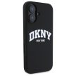 DKNY DKHMP16SSNYACH iPhone 16 6.1", tok, fekete Silicone tok, fehér Printed Logo MagSafe