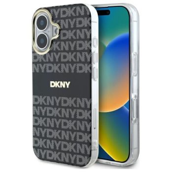   DKNY DKHMP16SHRHSEK iPhone 16 6.1", tok, fekete Repeat Texture Pattern Stripe