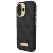 Guess GUHMP16SU4GPRK iPhone 16 6.1" 4G Logo Plate MagSafe tok, fekete
