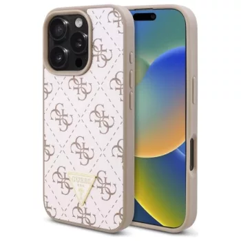   Guess GUHCP16LPG4GPH iPhone 16 Pro 6.3" tok, fehér hardcase New 4G Triangle