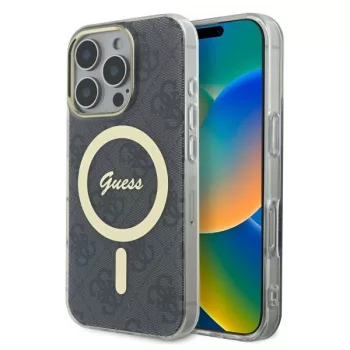  Guess GUHMP16XH4STK iPhone 16 Pro Max 6.9" tok, fekete IML 4G MagSafe