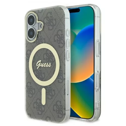 Guess GUHMP16SH4STW iPhone 16 6.1" tok, barna hardcase IML 4G MagSafe