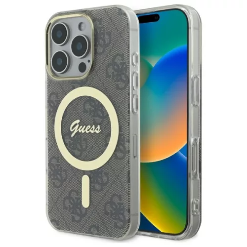 Guess GUHMP16XH4STW iPhone 16 Pro Max 6.9" tok, barna hardcase IML 4G MagSafe