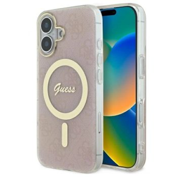   Guess GUHMP16SH4STP iPhone 16 6.1" IML 4G MagSafe tok, rózsaszín