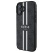 Guess GUHMP16SP4RPSK iPhone 16 6.1", 4G Printed Stripes MagSafe tok, fekete