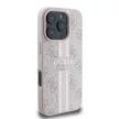 Guess GUHMP16LP4RPSP iPhone 16 Pro 6.3" tok, rózsaszín hardcase 4G Printed Stripes MagSafe