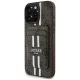 Guess 4G Stripes Magsafe iPhone 16 Pro Max kártyatartós tok, barna