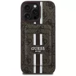 Guess 4G Stripes Magsafe iPhone 16 Pro Max kártyatartós tok, barna