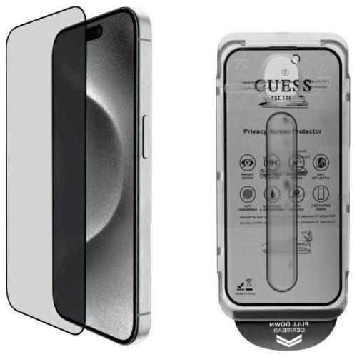 Guess GUTGP16SBOKGCIP iPhone 16 6.1" Screen Protector Privacy 2.5D Outline betekintésvédő üvegfólia