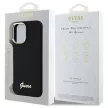 Guess GUHCP16SSMBSLK iPhone 16 6.1" Hard Silicone Case Script Metal Logo & Frame tok, fekete
