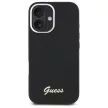 Guess GUHCP16MSMBSLK iPhone 16 Plus 6.7" Hard Silicone Case Script Metal Logo & Frame tok, fekete