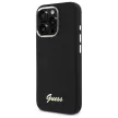 Guess GUHCP16LSMBSLK iPhone 16 Pro 6.3" Hard Silicone Case Script Metal Logo & Frame tok, fekete