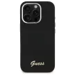Guess GUHCP16LSMBSLK iPhone 16 Pro 6.3" Hard Silicone Case Script Metal Logo & Frame tok, fekete