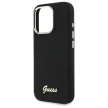 Guess GUHCP16LSMBSLK iPhone 16 Pro 6.3" Hard Silicone Case Script Metal Logo & Frame tok, fekete