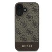Guess case iPhone 16 Plus 6,7" GUHCP16MG4GLBR tok, barna hardcase 4G Bottom Stripe