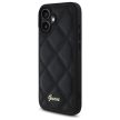 Guess GUHCP16SPSQSQSK iPhone 16 6.1" Quiled Metal Logo tok, fekete