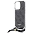 Guess GUHCP16XHC4SEK iPhone 16 Pro Max, 6.9" tok, fekete Crossbody Cord 4G Print