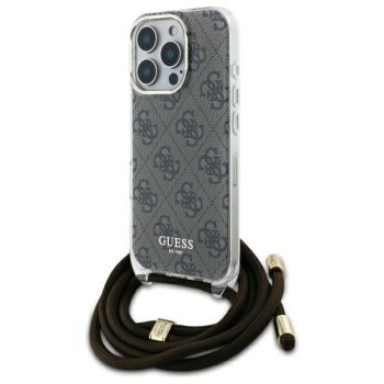   Guess GUHCP16XHC4SEW iPhone 16 Pro Max, 6.9" tok, barna hardcase Crossbody Cord 4G Print