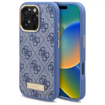   Guess GUHMP16XU4GPRB iPhone 16 Pro Max 6.9" tok, kék hardcase 4G Logo Plate MagSafe