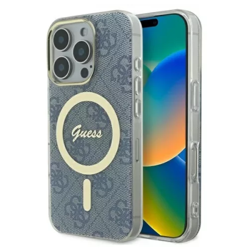 Guess GUHMP16LH4STB iPhone 16 Pro 6.3" tok, kék hardcase IML 4G MagSafe