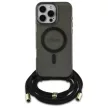Guess GUHMP16LHCTSGNSK iPhone 16 Pro, 6.3" tok, fekete Crossbody Cord Script MagSafe