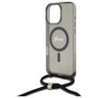Guess GUHMP16XHCTSGNSK iPhone 16 Pro Max, 6.9" tok, fekete Crossbody Cord Script MagSafe