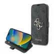 Guess GUBKP16S4GMGGR iPhone 16 6.1" 4G Metal Logo oldalra nyíló tok, fekete
