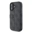 Guess GUBKP16S4GMGGR iPhone 16 6.1" 4G Metal Logo oldalra nyíló tok, fekete