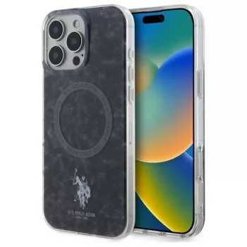   US Polo USHMP16LHOCLDPK iPhone 16 Pro 6.3" tok, fekete IML Ring MagSafe