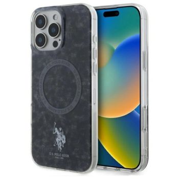   US Polo USHMP16XHOCLDPK iPhone 16 Pro Max 6.9" tok, fekete IML Ring MagSafe