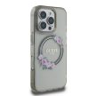 Guess GUHMP16XHFWFCK iPhone 16 Pro Max 6.9" tok, fekete hardcase IML Flowers Wreath MagSafe