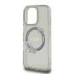 Guess GUHMP16XHFWFCK iPhone 16 Pro Max 6.9" tok, fekete hardcase IML Flowers Wreath MagSafe
