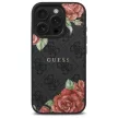 Guess GUHMP16LP4ROPEMCK iPhone 16 Pro 6.3"hardcase 4G Flowers Print MagSafe  tok, fekete