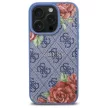 Guess GUHMP16LP4ROPEMCB iPhone 16 Pro 6.3" hardcase 4G Flowers Print MagSafe tok, kék