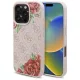 Guess GUHMP16LP4ROPEMCP iPhone 16 Pro 6.3" hardcase 4G Flowers Print MagSafe tok, rózsaszín