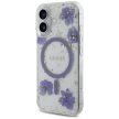 Guess Resin Flowers Glitter MagSafe iPhone 16 tok, lila