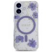 Guess Resin Flowers Glitter MagSafe iPhone 16 tok, lila