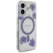 Guess Resin Flowers Glitter MagSafe iPhone 16 tok, lila